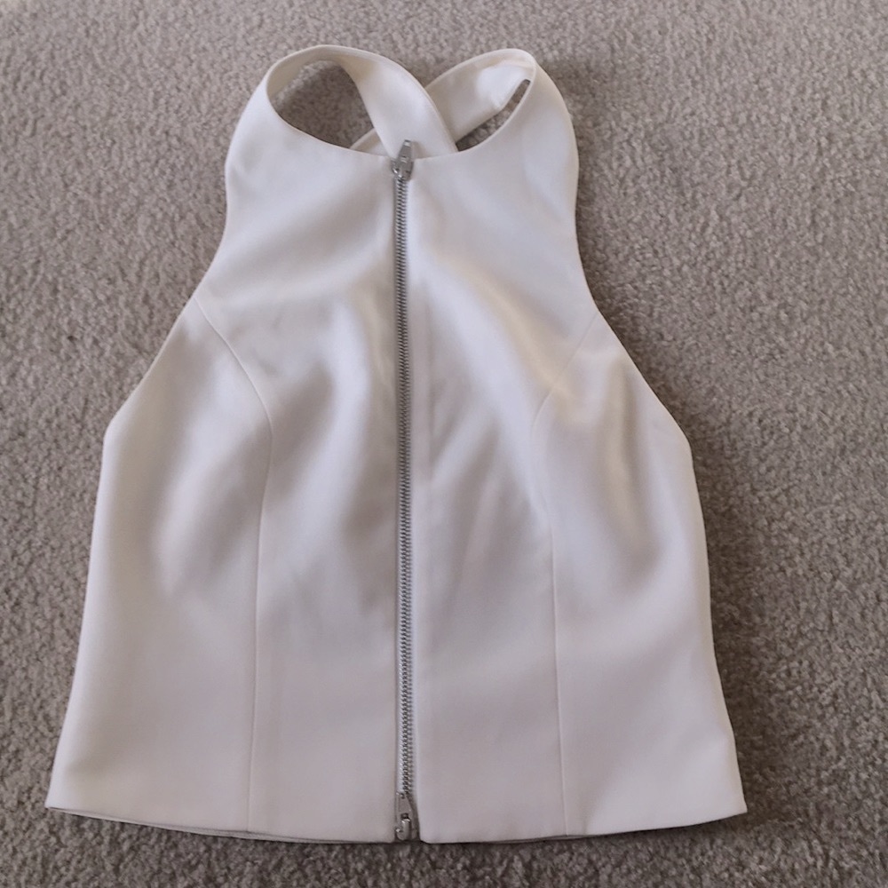 T Alexander Wang Zip Front X cross top